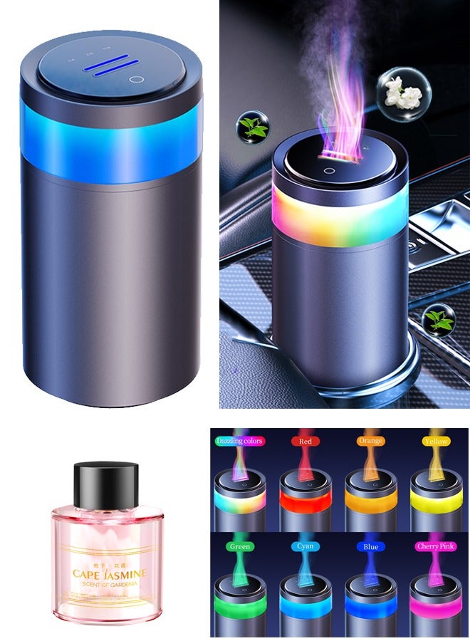 Generic Portable Air Freshener Car Diffuser | 3-Level Scent Control, Double-Layer Mist, Adjustable LED Lights, 50ML Gardenia Refill Included  - Image 1