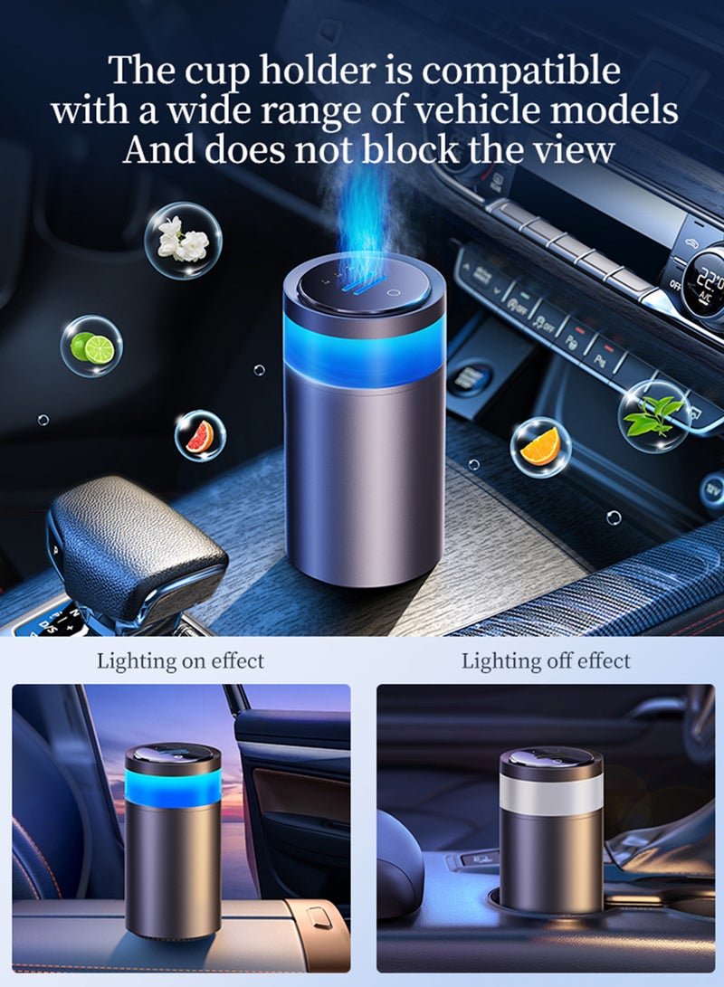Generic Portable Air Freshener Car Diffuser | 3-Level Scent Control, Double-Layer Mist, Adjustable LED Lights, 50ML Gardenia Refill Included  - Image 5