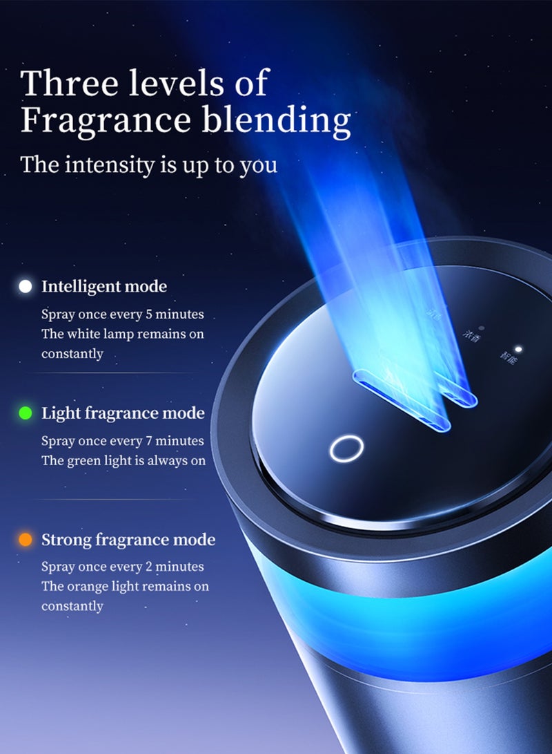 Generic Portable Air Freshener Car Diffuser | 3-Level Scent Control, Double-Layer Mist, Adjustable LED Lights, 50ML Gardenia Refill Included  - Image 2