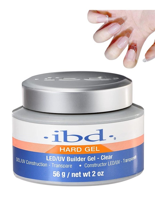 Ibd - Hard Gel, LED/UV Gels Builder Gel, Clear Builder Nail Gel, Hard Gel for Nails Strengthener Nails Extension Nail Art, Use with Nail Forms Solid Builder Gel DIY Manicure, 56g (Clear) - Image 1