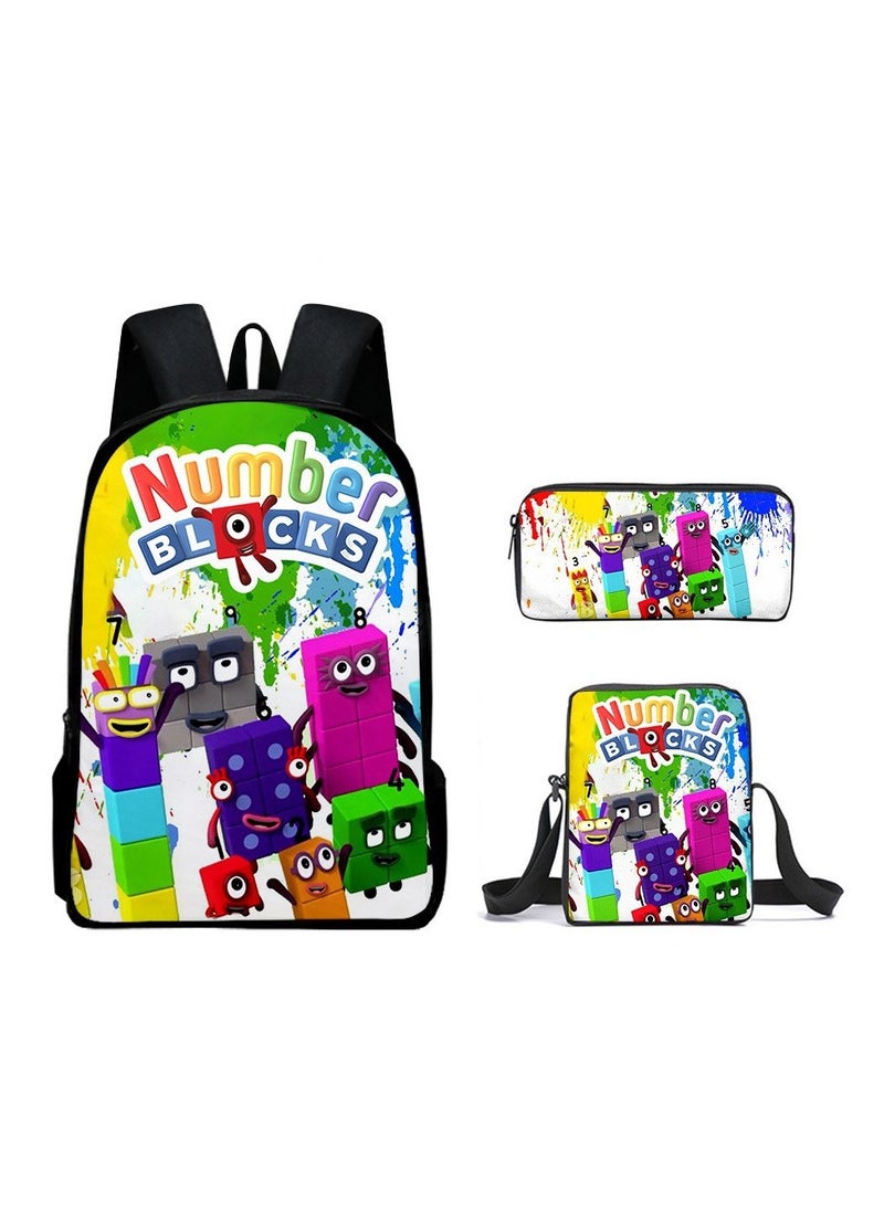 JURASSIC WORLD Student large capacity backpack cartoon backpack shoulder bag shoulder bag pencil case three piece set  - Image 1