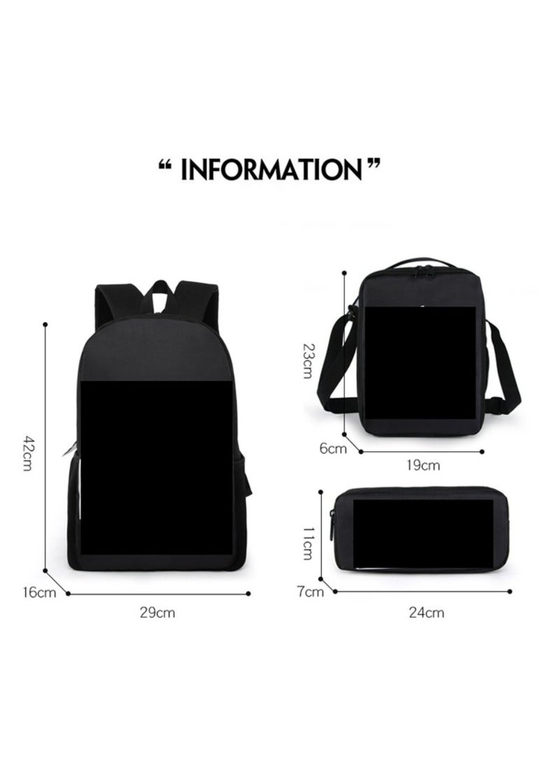 JURASSIC WORLD Student large capacity backpack cartoon backpack shoulder bag shoulder bag pencil case three piece set  - Image 2