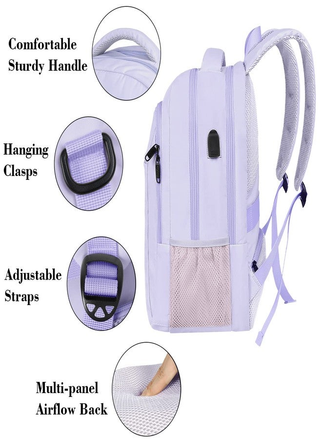 MATEIN Laptop Backpack for Girls, 15.6 Inch College School Backpack for Women with USB Charging Port, Water Resistant Durble Slim Students Bookbag Casual Daypack Travel Computer Nurse Work Bag Gift - Image 4