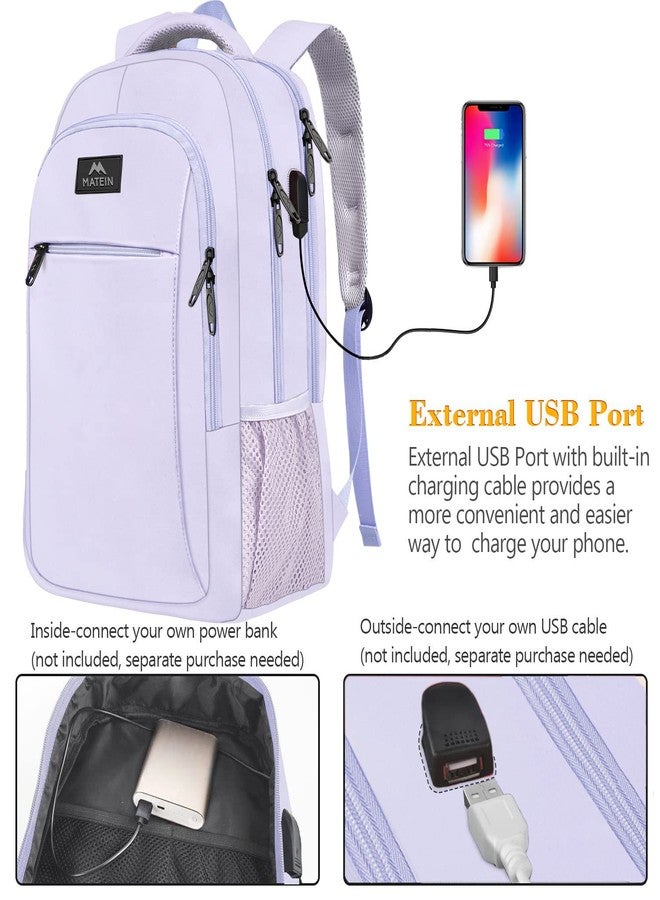 MATEIN Laptop Backpack for Girls, 15.6 Inch College School Backpack for Women with USB Charging Port, Water Resistant Durble Slim Students Bookbag Casual Daypack Travel Computer Nurse Work Bag Gift - Image 2