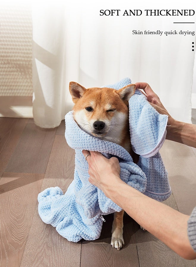 DUNISO Dog Bathrobe Towel, Super Absorbent Microfiber Pet Robe, Quick-Drying Dog Drying Towel  for After Bath, Pool, Beach, Grooming – Hooded Pet Towel, Dog Shower & Bath Supplies Soft and Cozy - Image 5