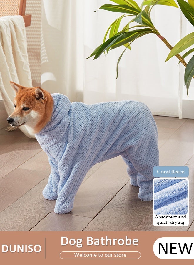DUNISO Dog Bathrobe Towel, Super Absorbent Microfiber Pet Robe, Quick-Drying Dog Drying Towel  for After Bath, Pool, Beach, Grooming – Hooded Pet Towel, Dog Shower & Bath Supplies Soft and Cozy - Image 1