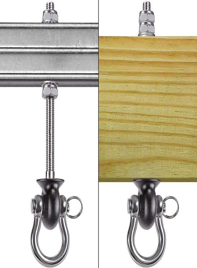 Dolibest Heavy Duty Swing Hangers, Stainless Steel 304 Swing Bolts, 180° Swing, Perfect for Playground, Porch, Yoga, Hammock Chair, Punching Bag - for Wood and Steel Beams,9.64'' (4Pack) - Image 4