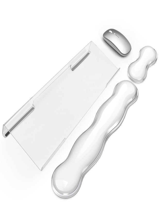 KEPUTAIER Computer Keyboard Stand with Gel Keyboard Wrist Rest, Tilted Acrylic Keyboard Holder - Ergonomic Wrist Rest Support Keyboard for Typing Pain Relief，Suitable for Office/Computer/Laptop/Gaming - Image 1