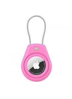 Steel Wire Safety Buckle For Apple AirTag Protective Case Tag Tracker Mountaineering Buckle Anti-lost Artifact Keychain-Color:Rose Red-Applicable Models:airtag
