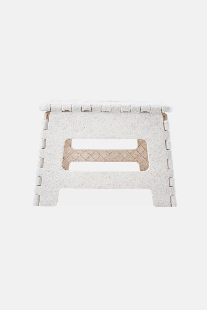 Farberware Plastic 13 Inch Folding Step Stool With Handle, Beige - Image 2