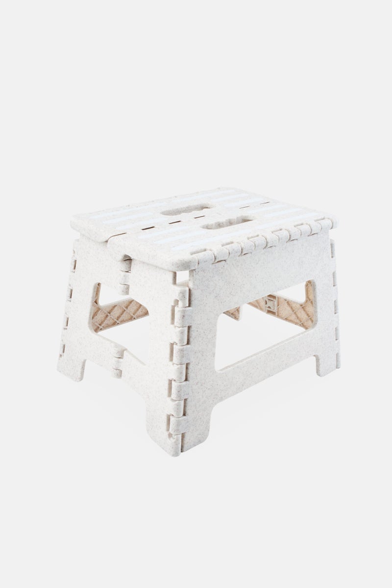 Farberware Plastic 13 Inch Folding Step Stool With Handle, Beige - Image 1