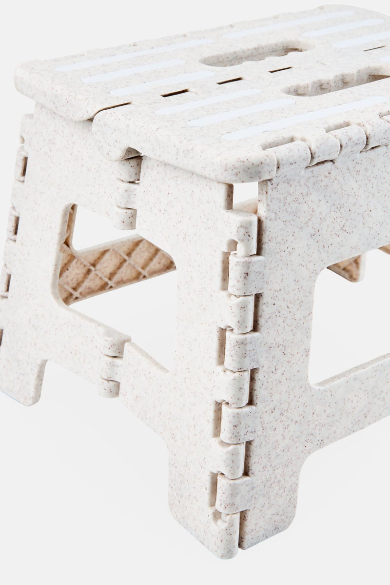 Farberware Plastic 13 Inch Folding Step Stool With Handle, Beige - Image 3