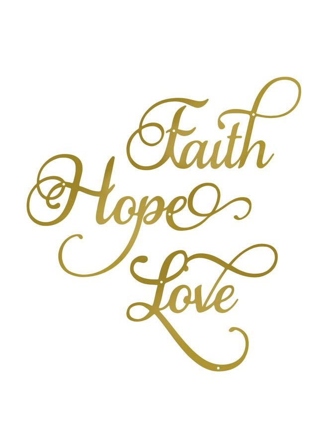 ESTART Faith Hope Love 3 Pieces Metal Wall Decor Inspirational Black Letter Sign Wall Art Rustic Vintage Farmhouse Word Metal Sign Family Wall Decor for Home Bedroom Living Room - Image 1