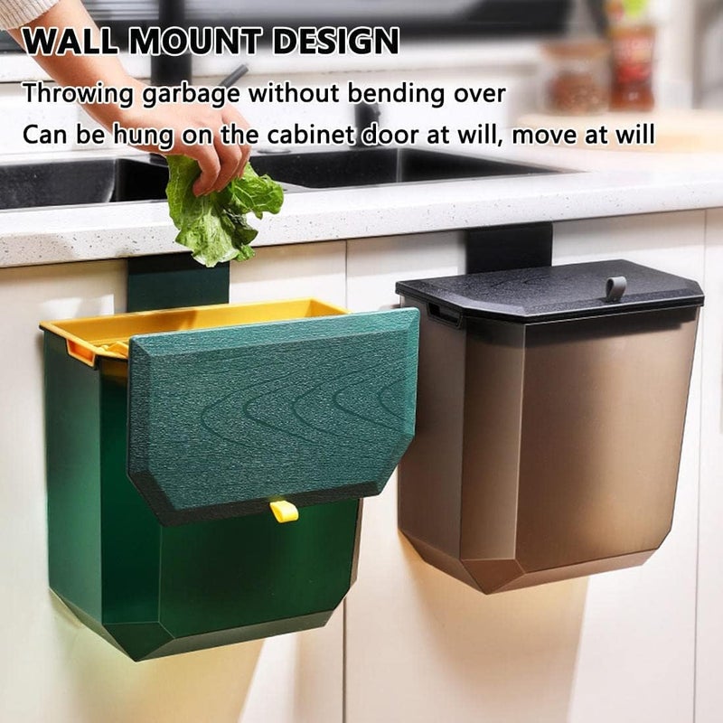 JUVIW bathroom trash cans with lids Touchless Trash Can Bedroom Small Smart Trash Cans Motion Sensor Slim Electric Garbage Can Waste Basket Green - Image 2