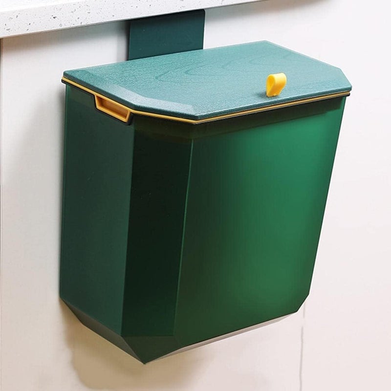 JUVIW bathroom trash cans with lids Touchless Trash Can Bedroom Small Smart Trash Cans Motion Sensor Slim Electric Garbage Can Waste Basket Green - Image 1