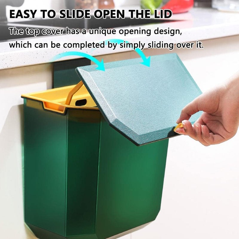 JUVIW bathroom trash cans with lids Touchless Trash Can Bedroom Small Smart Trash Cans Motion Sensor Slim Electric Garbage Can Waste Basket Green - Image 4
