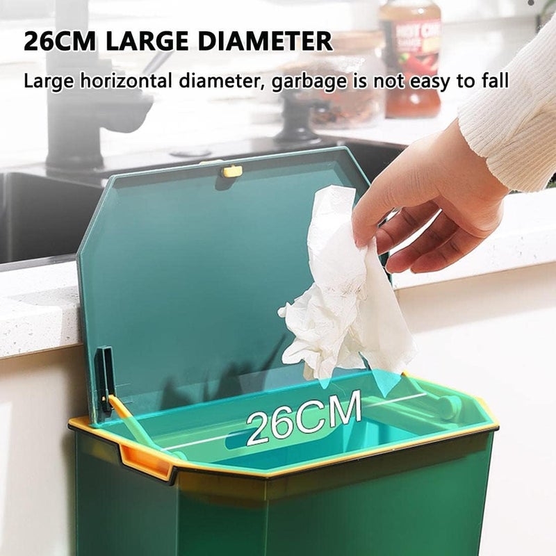 JUVIW bathroom trash cans with lids Touchless Trash Can Bedroom Small Smart Trash Cans Motion Sensor Slim Electric Garbage Can Waste Basket Green - Image 3