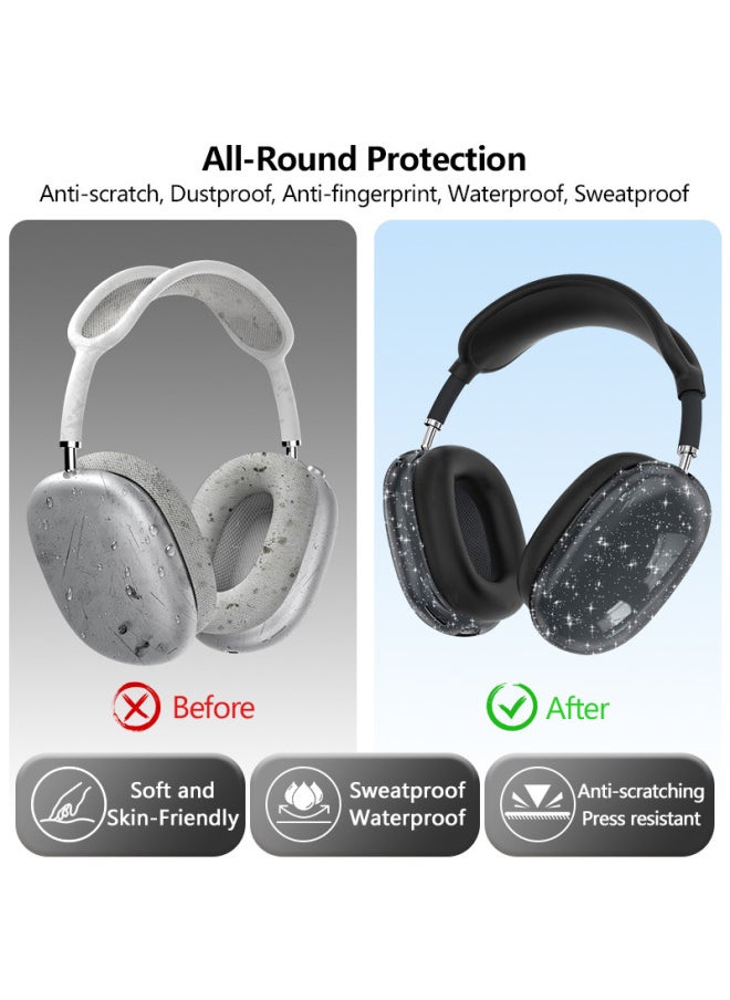 Generic - Suitable For Airpods Max Protective Sleeve Glitter Four-piece Silicone Airpodsmax Earmuff Sleeve Beam Sleeve-Color:Glitter*midnight Blue 4-piece Set (mesh Cushion Cover*1+headband Cover*1+shell Cover*1 Pair+ear Cushion Cover*1 Pair)-Applicable Models:Airpods Max 1/2 Generation - Image 1