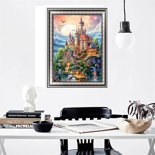 Hestarcul Castles Paint by Numbers Kit for Adults,Fairy Paint by Numbers Kits on Canvas,Color by Number Easy DIY Acrylic Painting for Beginner，Home Wall Decoration and Gifts - Image 2