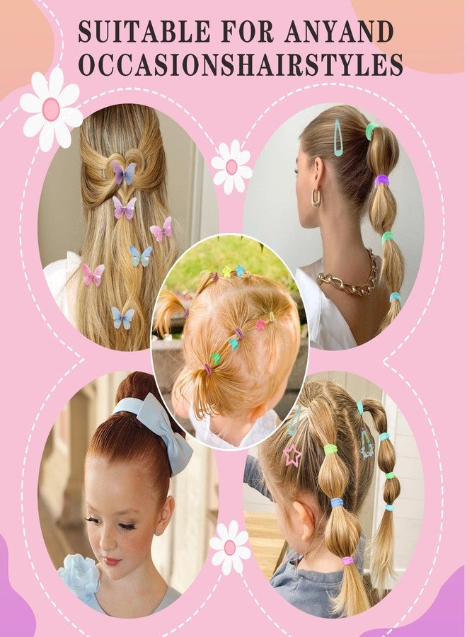 SYGY Hair Accessories for Girls, 1350P Colorful Hair Ties with 44P Hair Clips, Glitter Butterfly Hair Clips for Kids, Hair Wax Stick, Butterfly Hair Claws, Hair Barrettes with Hair Comb Set & Organizer Box - Image 5
