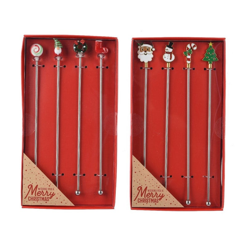 Kaemingk ملعقة من الفولاذ المقاوم للصدأ من كامينغك مع قمة زجاجية مزخرفة، أدوات مائدة أنيقة للعطلات و عيد الميلاد - 1 عبوة متنوعة - Image 1