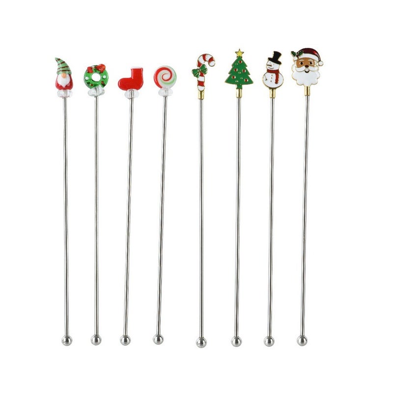 Kaemingk ملعقة من الفولاذ المقاوم للصدأ من كامينغك مع قمة زجاجية مزخرفة، أدوات مائدة أنيقة للعطلات و عيد الميلاد - 1 عبوة متنوعة - Image 2