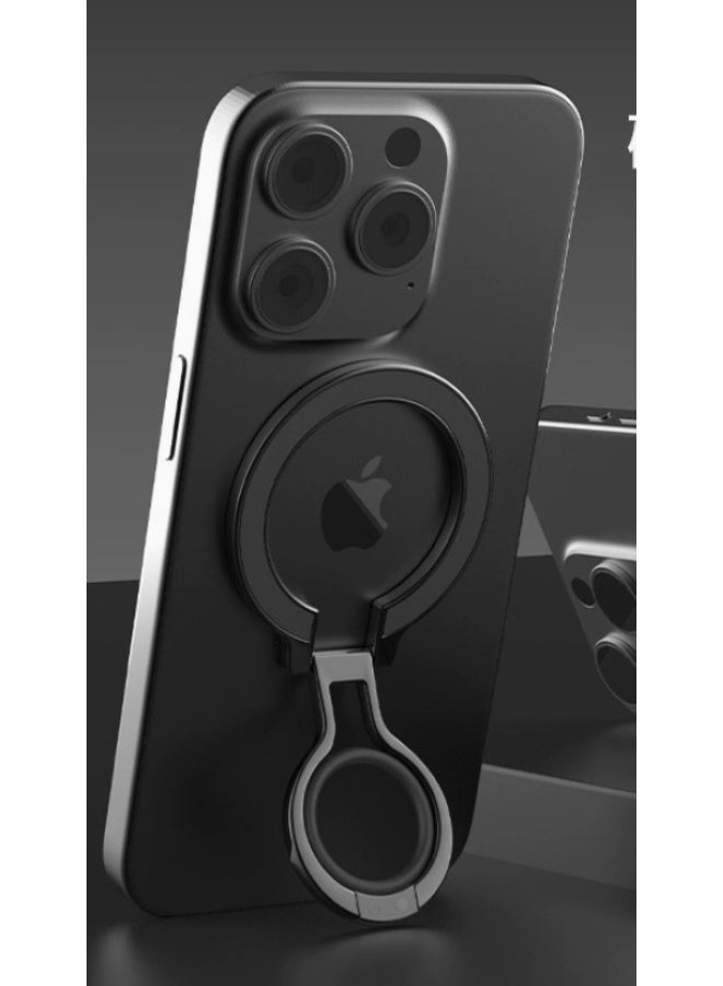 Magnetic Zinc Alloy Ring Holder for MagSafe, 360° Rotating Phone Grip Stand, Strong Magnetic Phone Ring, Foldable Finger Holder, Wireless Charging Compatible for iPhone & Smartphones
