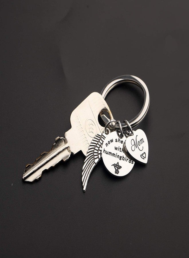 Gzrlyf Now She Flies with Hummingbirds Keychain Memorial Jewelry Remembrance Gifts (Mom Memorial) - Image 4
