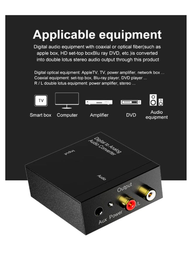 Digital to Analog Audio Converter Optical Fiber Coaxial Signal to Analog DAC Spdif Stereo RCA Jack DAC Amplifier Decoder - Image 2
