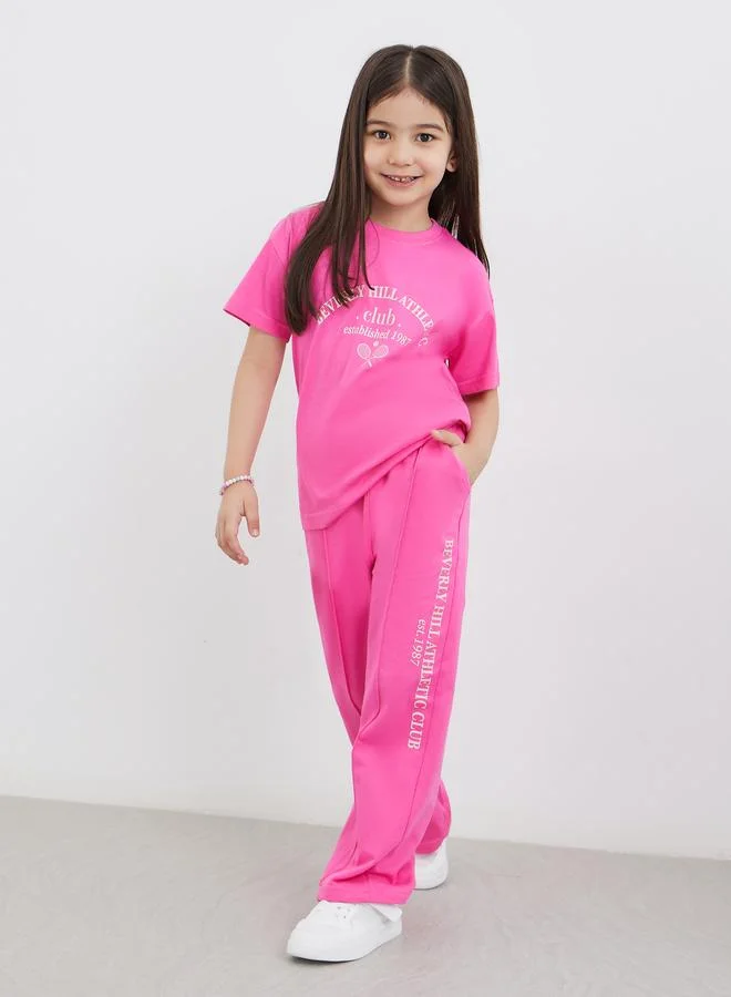 Styli Styli Graphic Print Oversized T-Shirt and Joggers Set