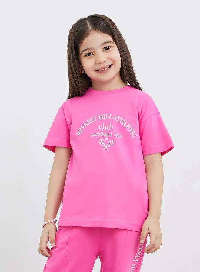 Styli Styli Graphic Print Oversized T-Shirt and Joggers Set