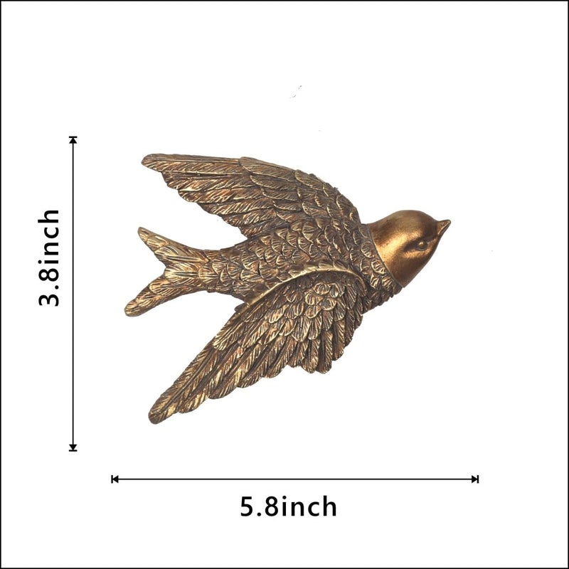 S-MANTIS Vintage Wall Sculpture, Antique Pediment Hallway Wall Art, Hand Painted Bird With Exquisite Wing And Feather Details, Aesthetic Room Decor Unique Gift (Antique Bird) - Image 2