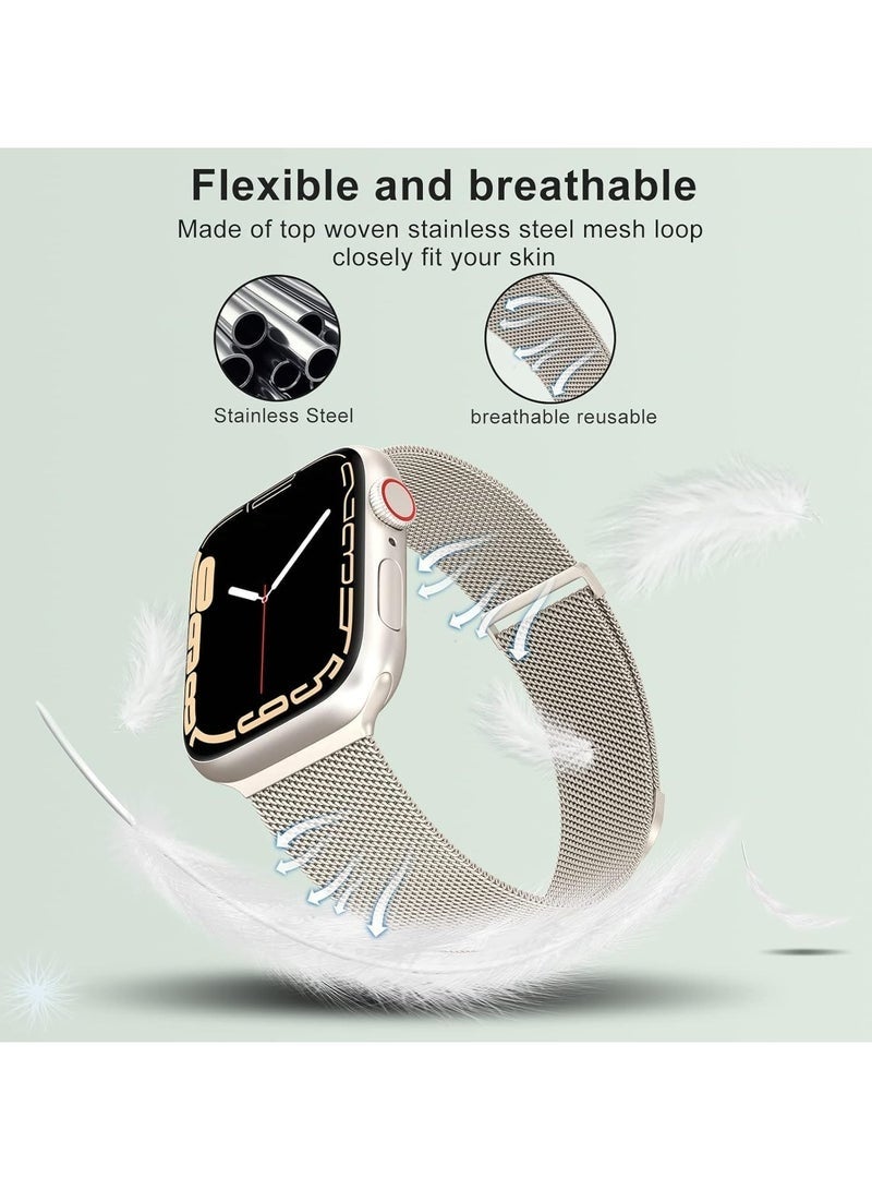 OLYSON Stainless Steel Milanese Loop Band Compatible with Apple Watch Band 42mm 44mm 45mm 49mm - Image 2