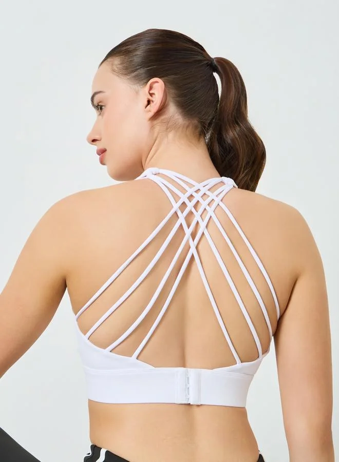 ستايلي اكتيف حمالة صدر رياضية نسائية سادة بحمالات خلفية