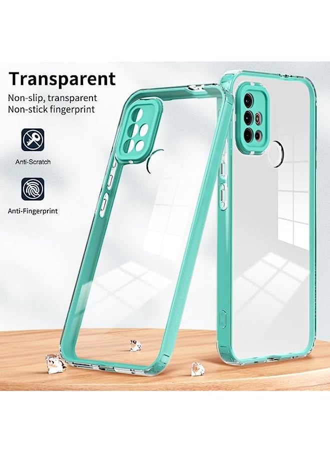 HuHa - HuHa Case Cover Compatible For Motorola Moto G20 3 in 1 Clear TPU Color PC Frame Phone Case Light Green - Image 1