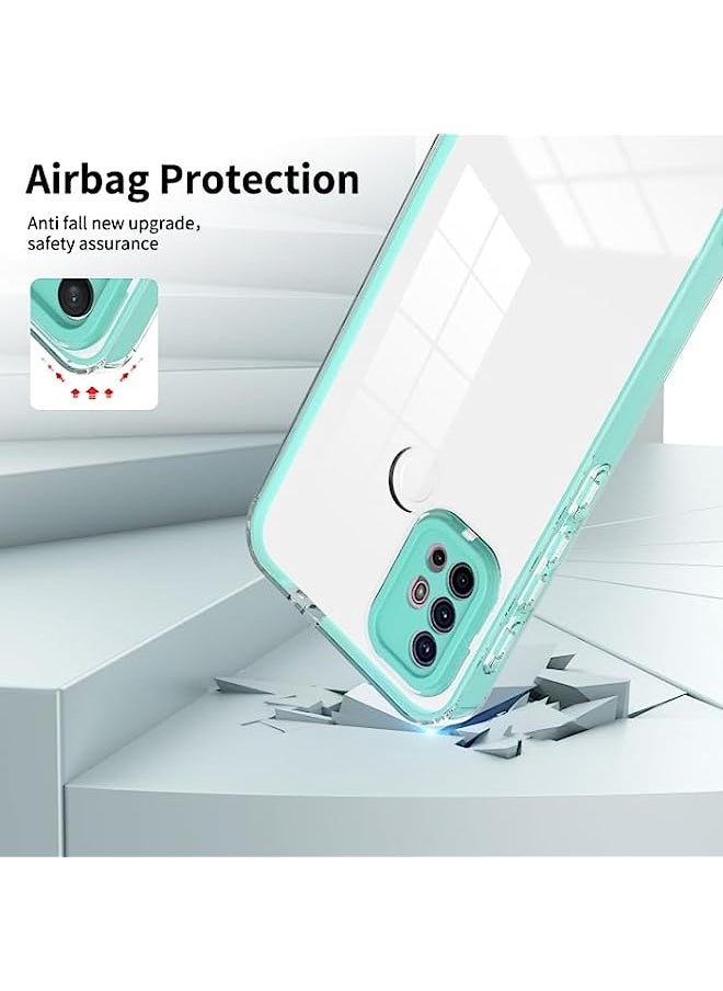 HuHa - HuHa Case Cover Compatible For Motorola Moto G20 3 in 1 Clear TPU Color PC Frame Phone Case Light Green - Image 1