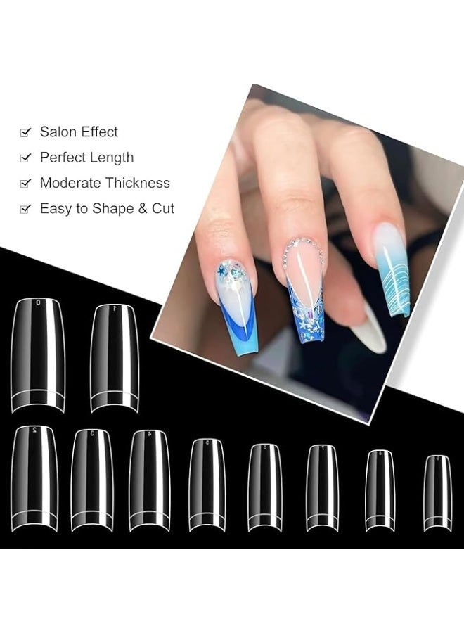 500 قطعة من أطراف الأظافر الفرنسية المصنوعة من الأكريليك نصف الصناعية ذات المنحنى C المسطح لتزيين الأظافر الطبيعية - Image 3