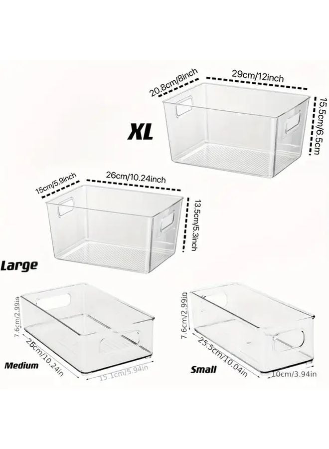 قطعتين من صناديق تنظيم الثلاجة القابلة للتكديس بأدراج وأبواب شفافة لتخزين الطعام الآمن - Image 4