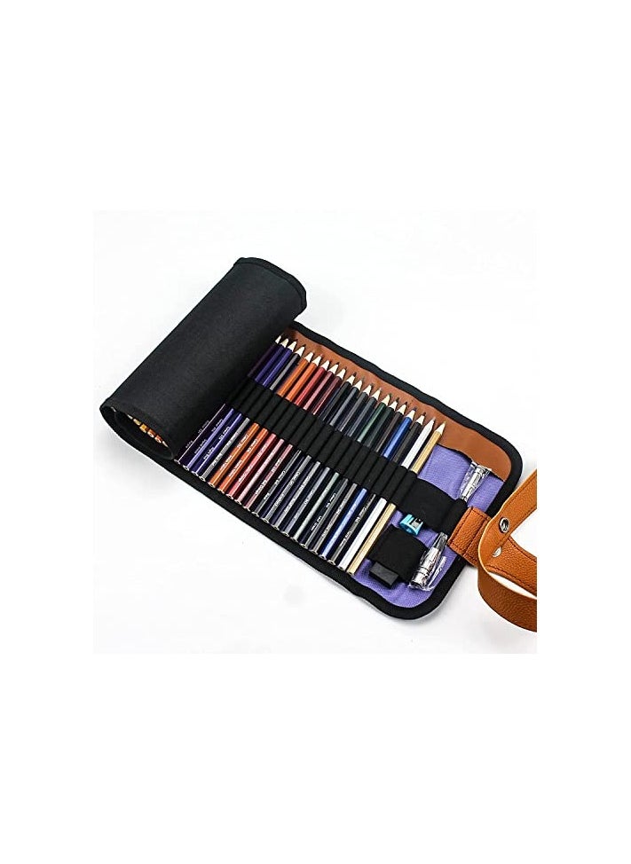 phomemo - Colored Pencils Set with Canvas Wrap, Extra Accessories Included, For Professional Color Mixing Painting and Sketching Daughter Oil-based Color Pencils (50 colors) - Image 1