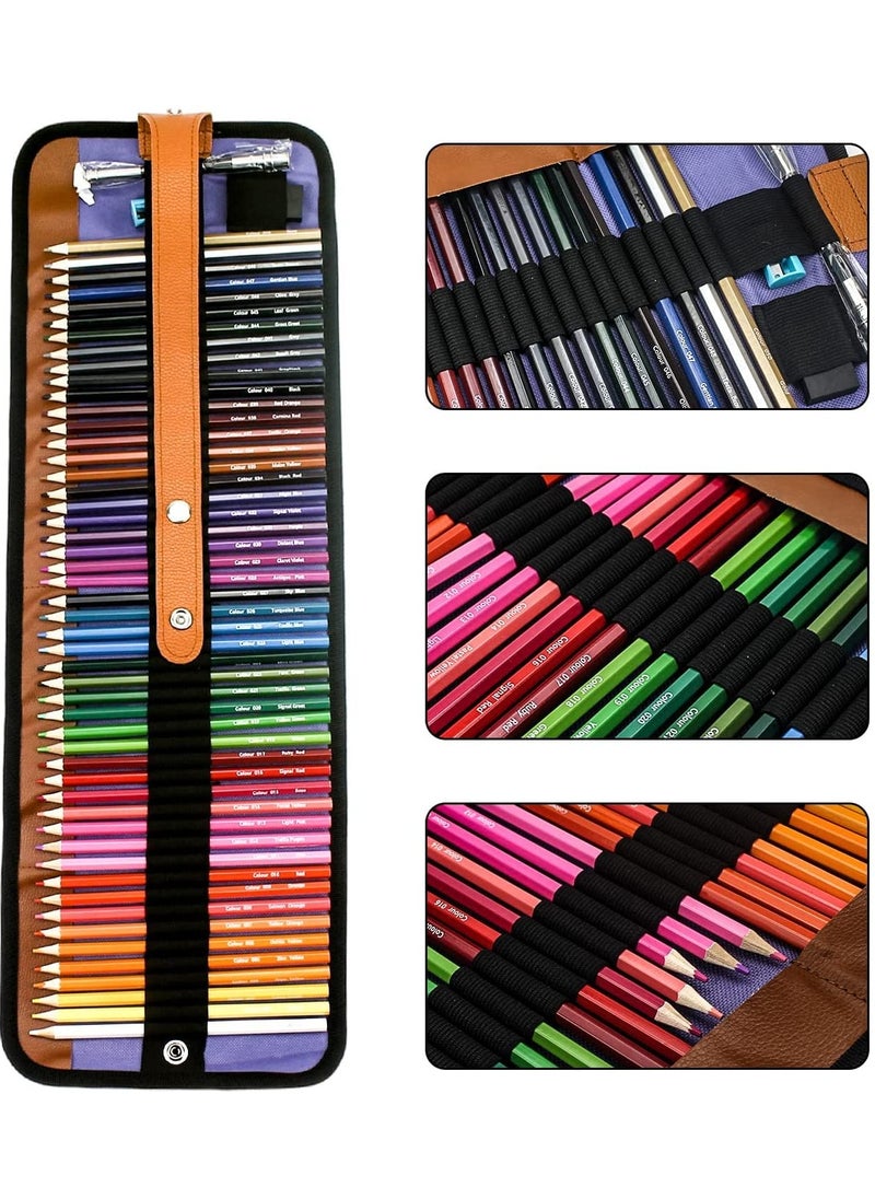 phomemo - Colored Pencils Set with Canvas Wrap, Extra Accessories Included, For Professional Color Mixing Painting and Sketching Daughter Oil-based Color Pencils (50 colors) - Image 1