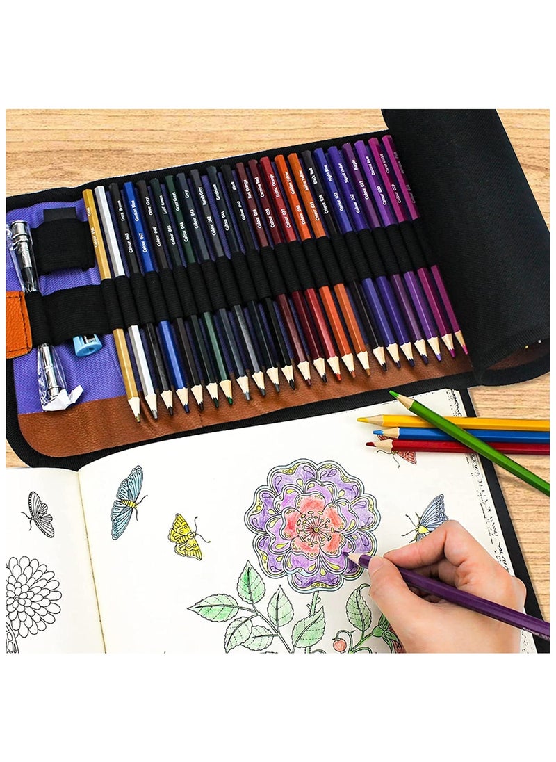 phomemo - Colored Pencils Set with Canvas Wrap, Extra Accessories Included, For Professional Color Mixing Painting and Sketching Daughter Oil-based Color Pencils (50 colors) - Image 1