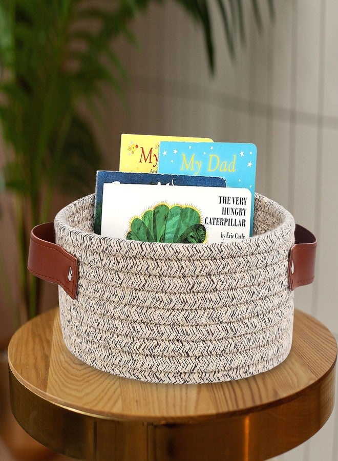 ABenkle Small Storage Basket, Mini Cotton Rope Storage Bin, Cute Tiny Shelf Baskets, Boho Decorative Toy Organizer for Nursery, Spa, Empty Gift Basket - XS, Mixed Brown - Image 3
