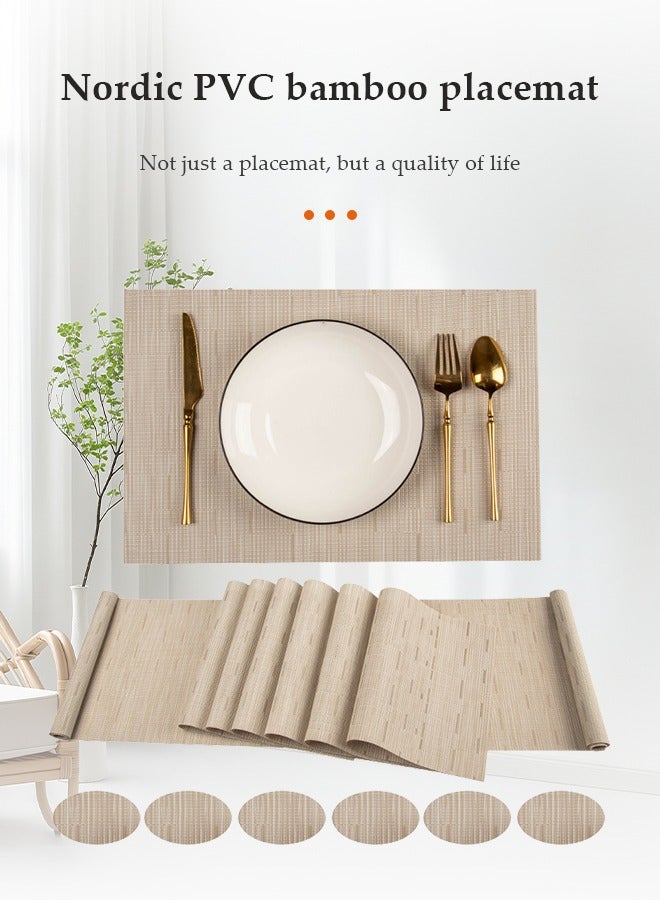 DUNISO 13 Piece of Placemats Set，Including 6 Placemats 6 Coasters and 1 Table Flag,Non-Slip Washable PVC Table Mat,Heat Resistant Table Placemats,for Kitchen Dining Party Indoor Outdoor  - Image 3