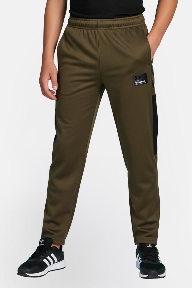 Hummel Kids Boy Sportswear Fit Training Track Pants, Dark Olive - Image 1