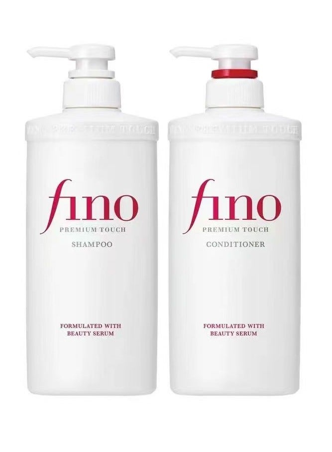 Fino Premium Moist Shampoo and Conditoner 550ml,Pack of 2 - Image 1