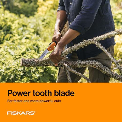 Fiskars Folding Hand Saw, 7" Pruning Saw with Power Tooth Blade with Triple Ground Teeth that Powers Through Wood Faster, Soft Grip Handle - Image 3