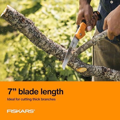 Fiskars Folding Hand Saw, 7" Pruning Saw with Power Tooth Blade with Triple Ground Teeth that Powers Through Wood Faster, Soft Grip Handle - Image 4