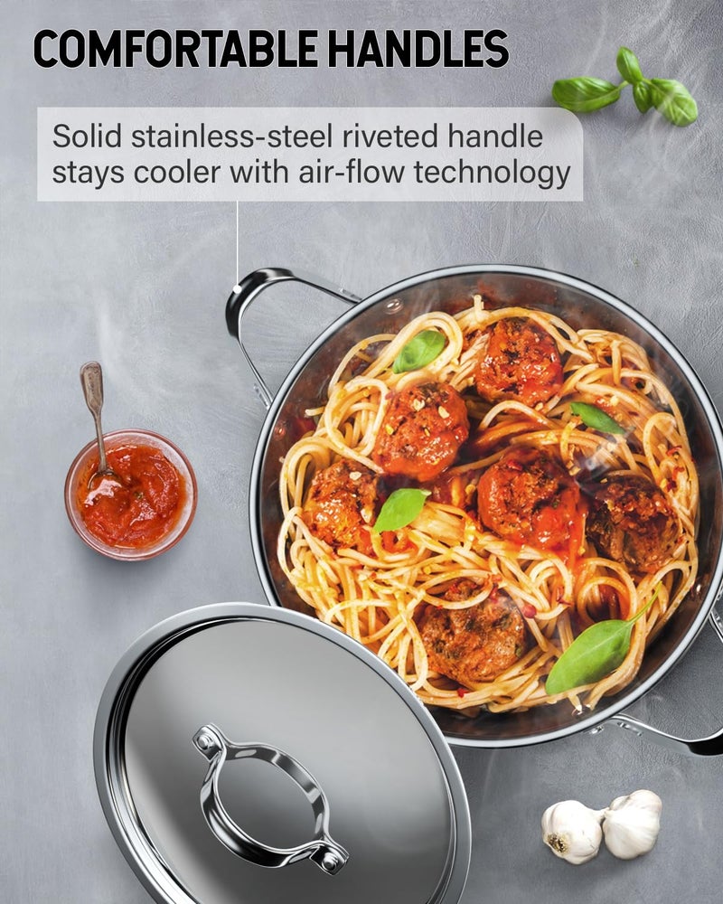 Cooks Standard 18/10 Stainless Steel Stockpot 6-Quart, Classic Deep Cooking Pot Canning Cookware Dutch Oven Casserole with Stainless Steel Lid, Silver - Image 5