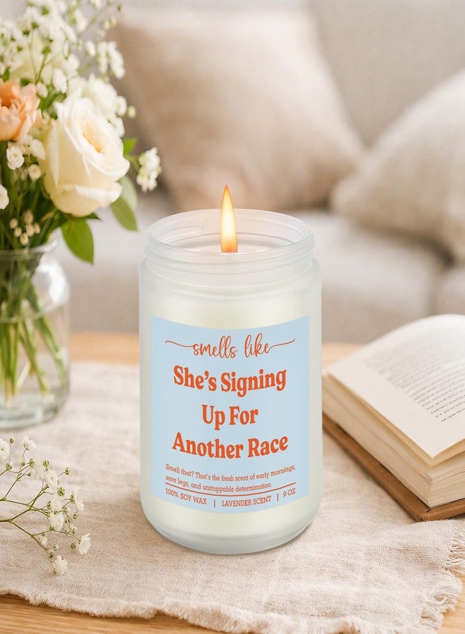 LEADO Scented Candle, Gifts for Runners Women - Marathon, 5k, Running Essentials for Women - Funny Mothers Day, Birthday, Running Gifts for Marathon Runners, Female, Girl, Her, Mom - Race Day Candle - Image 5