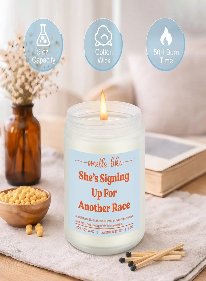 LEADO Scented Candle, Gifts for Runners Women - Marathon, 5k, Running Essentials for Women - Funny Mothers Day, Birthday, Running Gifts for Marathon Runners, Female, Girl, Her, Mom - Race Day Candle - Image 3